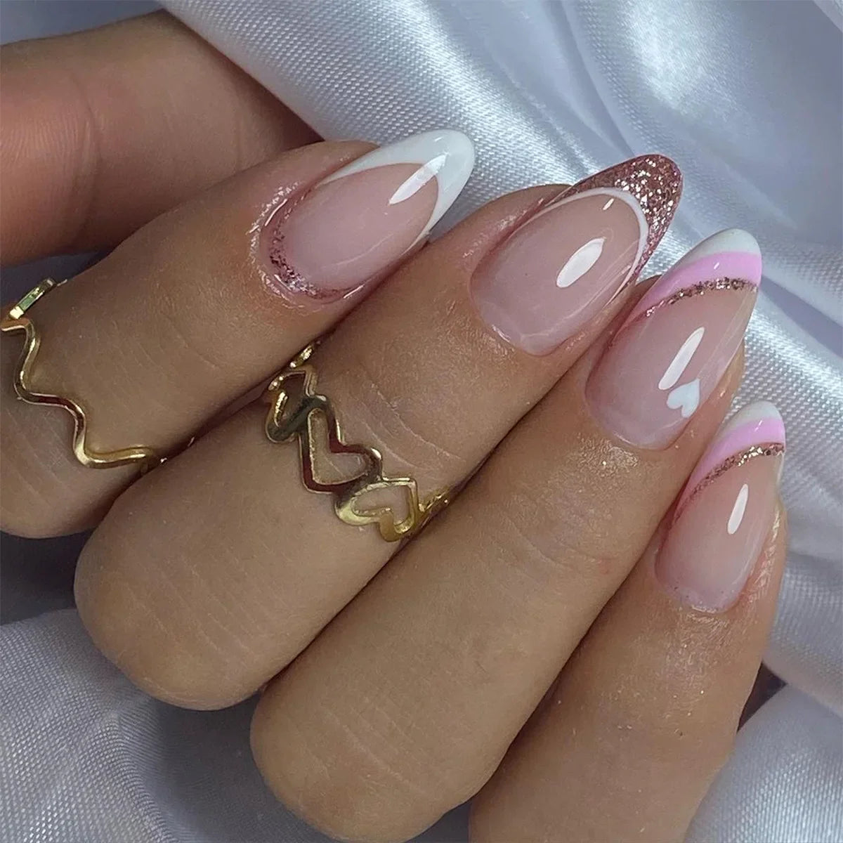 Cherry French Almond Press-On Nails-1