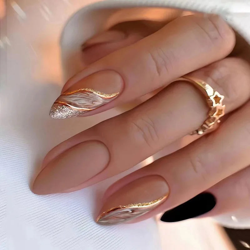 Cherry French Almond Press-On Nails-2