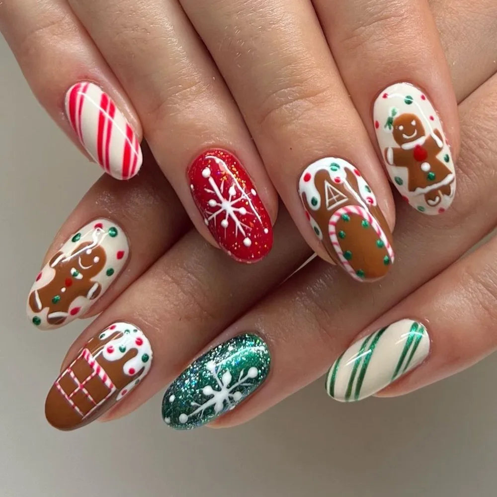 Cherry French Almond Press-On Nails-3