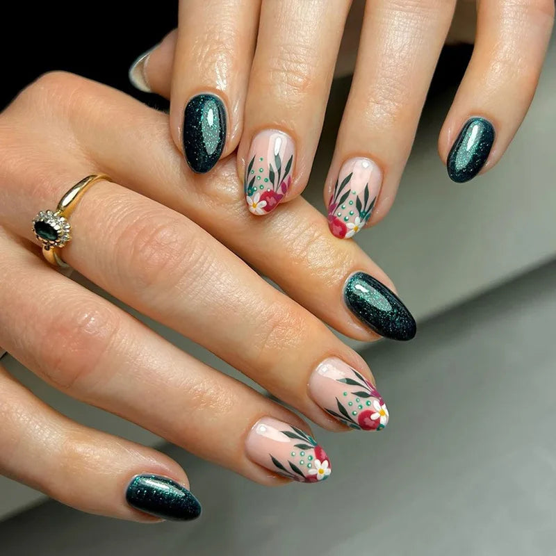 Cherry French Almond Press-On Nails-6