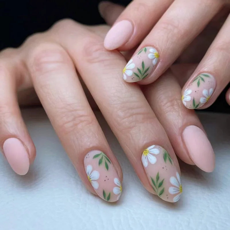 Cherry French Almond Press-On Nails-7
