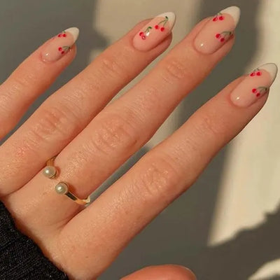 Cherry French Almond Press-On Nails-8