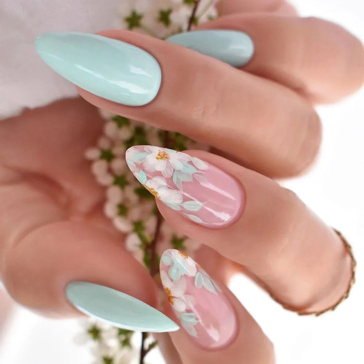 Cherry French Almond Press-On Nails-11