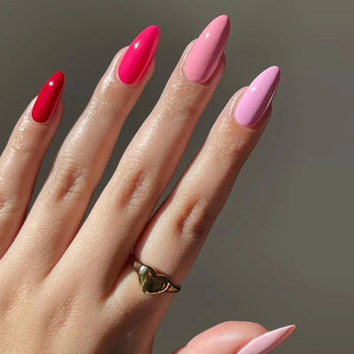 French Rainbow Acrylic Press-On Nails-1