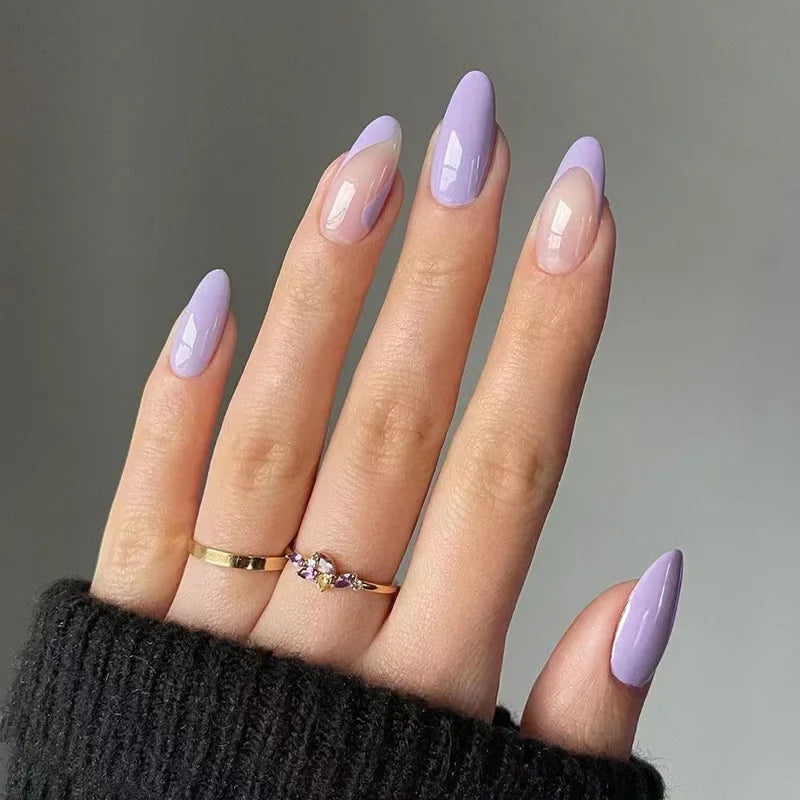 French Rainbow Acrylic Press-On Nails-36