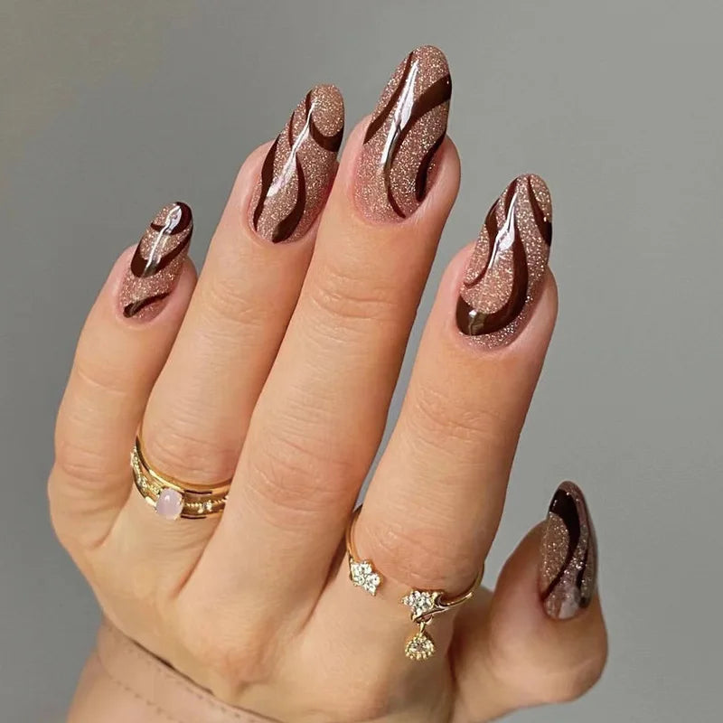 French Rainbow Acrylic Press-On Nails-7