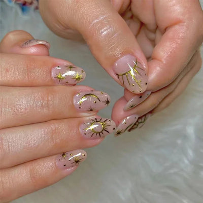 French Rainbow Acrylic Press-On Nails-8