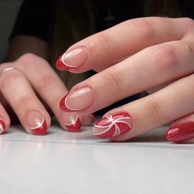 French Rainbow Acrylic Press-On Nails-9