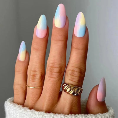 French Rainbow Acrylic Press-On Nails-11