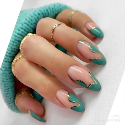 French Rainbow Acrylic Press-On Nails-13