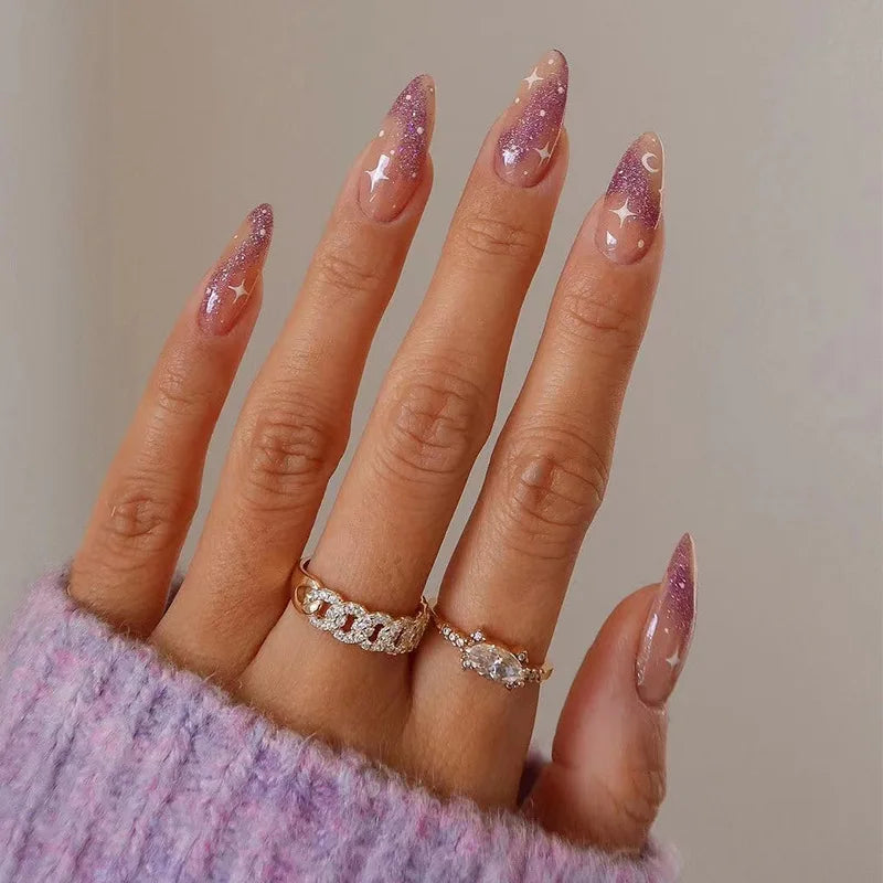 French Rainbow Acrylic Press-On Nails-18