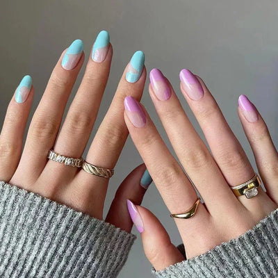 French Rainbow Acrylic Press-On Nails-19