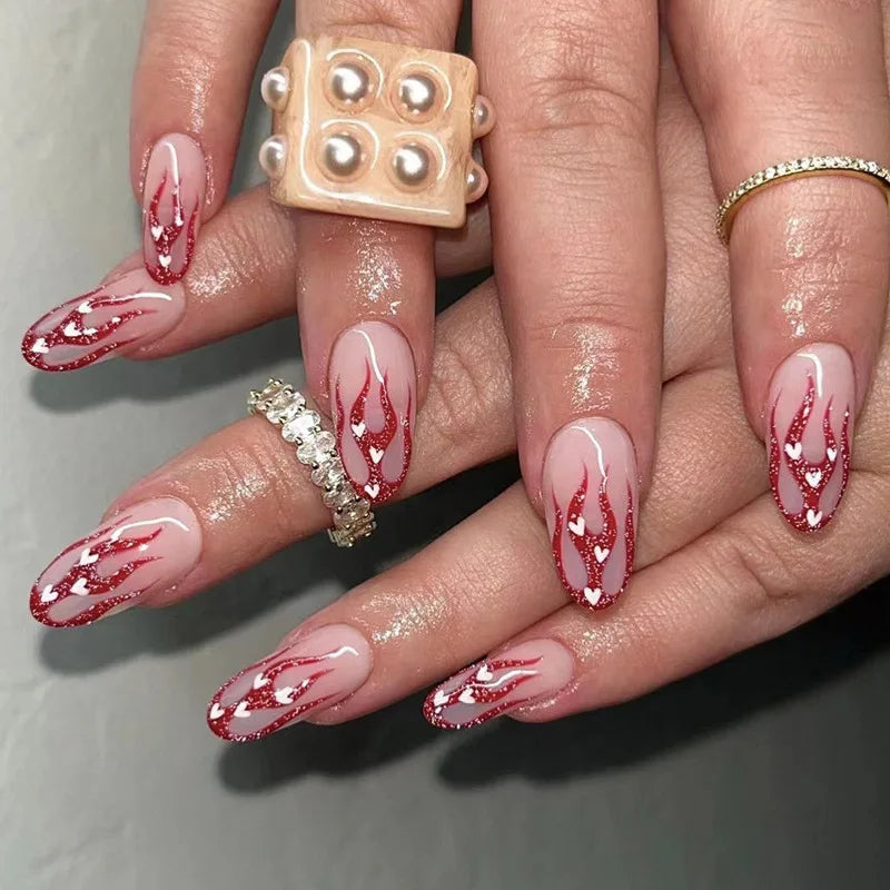 French Rainbow Acrylic Press-On Nails-23