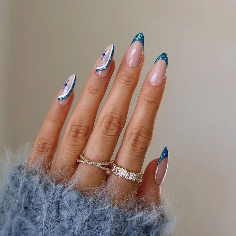 French Rainbow Acrylic Press-On Nails-27