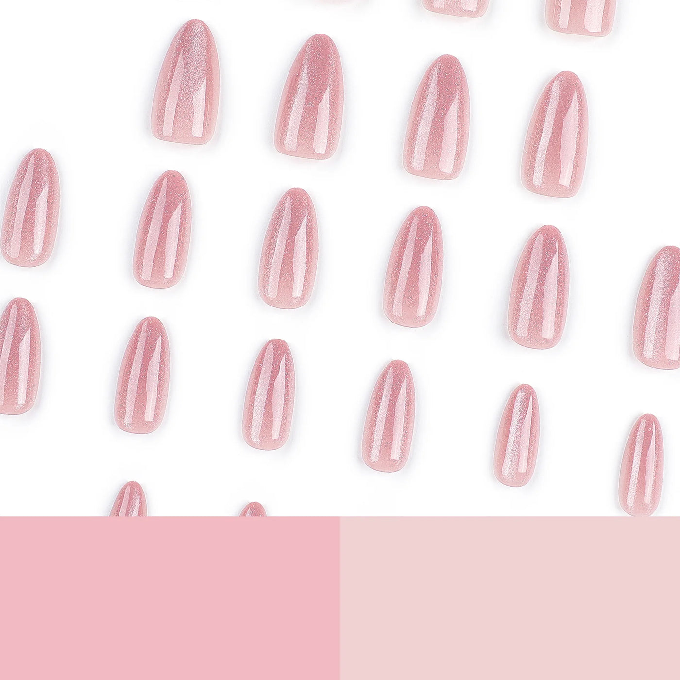 Faux ongles à pression de haute qualité, design rose français, pointes courbes élégantes pour les doigts