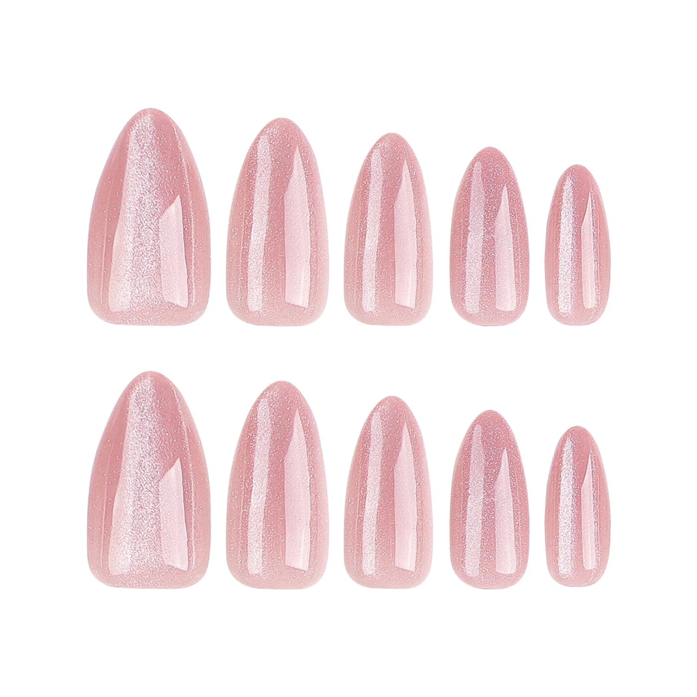 Faux ongles à pression de haute qualité, design rose français, pointes courbes élégantes pour les doigts