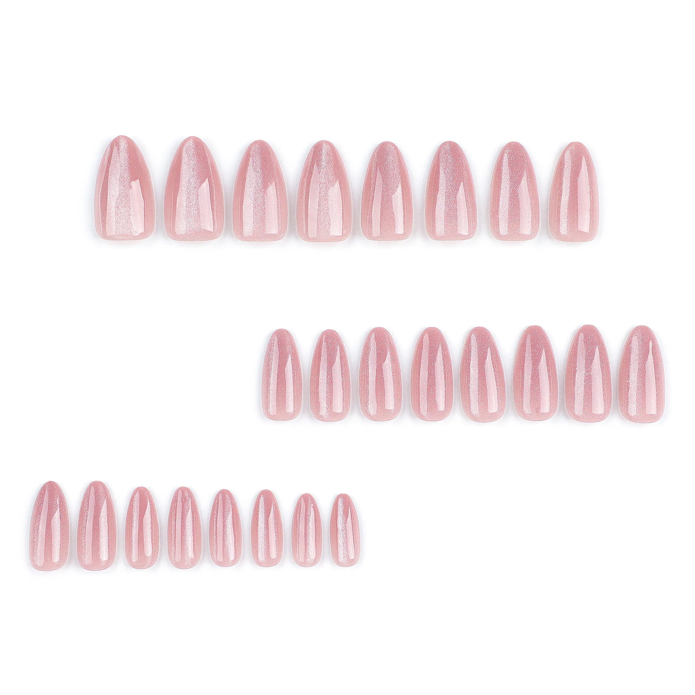 Faux ongles à pression de haute qualité, design rose français, pointes courbes élégantes pour les doigts