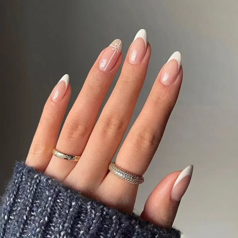 French Rainbow Acrylic Press-On Nails-37