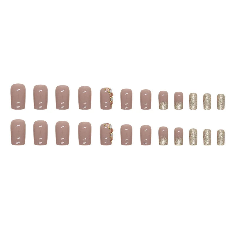 Lot de 24 faux ongles courts style French Pop avec 1 gel et 1 lime à ongles