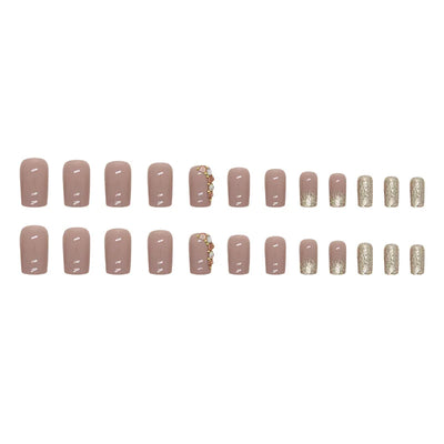 Lot de 24 faux ongles courts style French Pop avec 1 gel et 1 lime à ongles