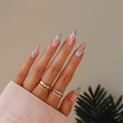 French Rainbow Acrylic Press-On Nails-30