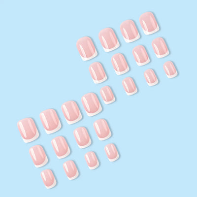 Superbe ongles courts minimalistes français avec 1 lime et 1 gel jelly