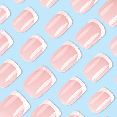 Superbe ongles courts minimalistes français avec 1 lime et 1 gel jelly