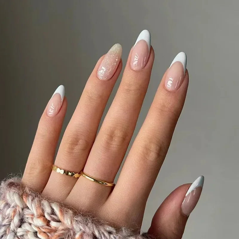 French Rainbow Acrylic Press-On Nails-34