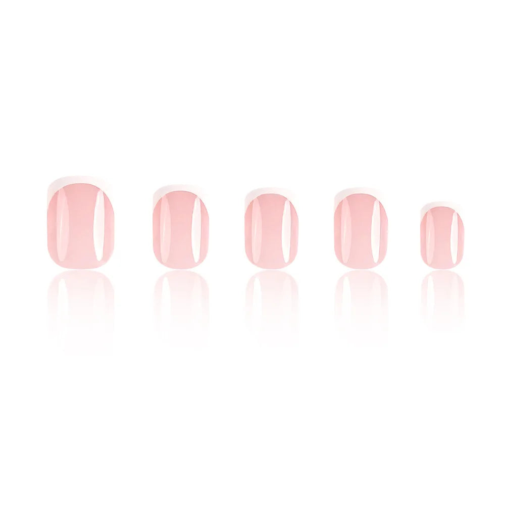Superbe ongles courts minimalistes français avec 1 lime et 1 gel jelly