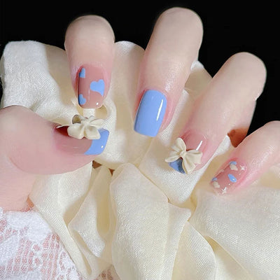 Lot de 24 faux ongles roses style Y2K à coller avec de gros strass scintillants et des pointes françaises noires pour femmes