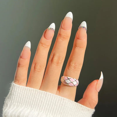 French Rainbow Acrylic Press-On Nails-32