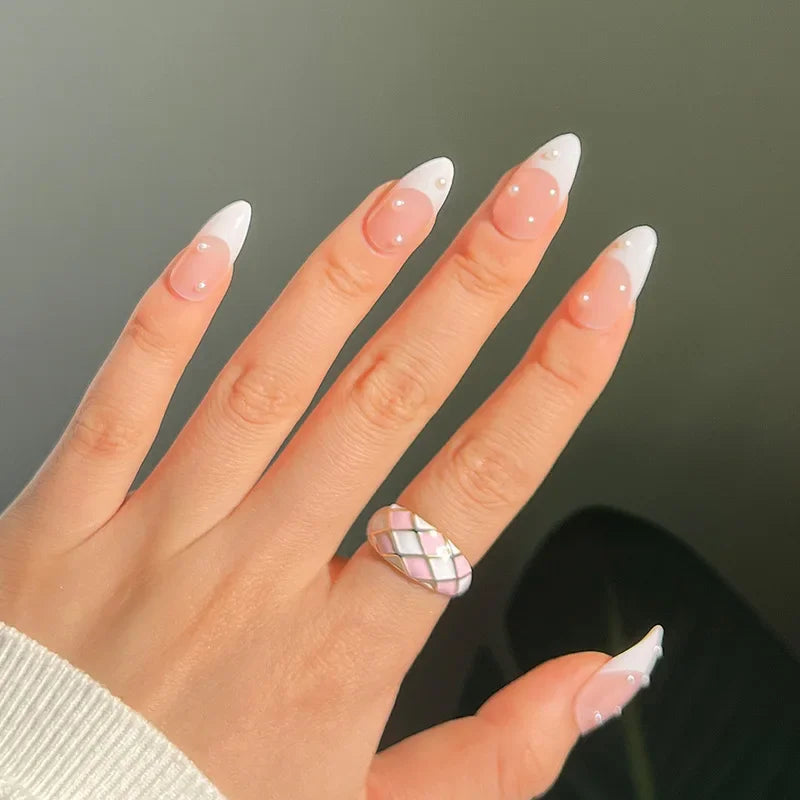 French Rainbow Acrylic Press-On Nails-31