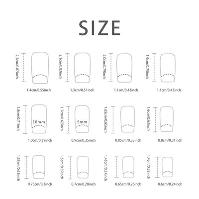 Lot de 24 faux ongles courts style French Pop avec 1 gel et 1 lime à ongles