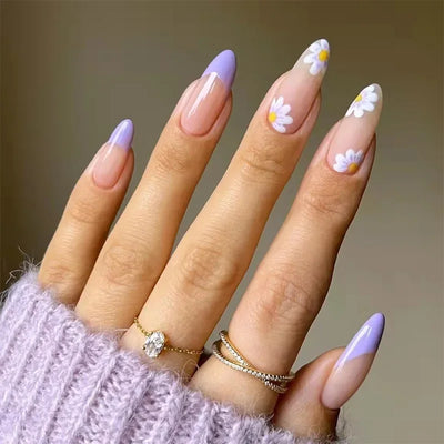 French Rainbow Acrylic Press-On Nails-47