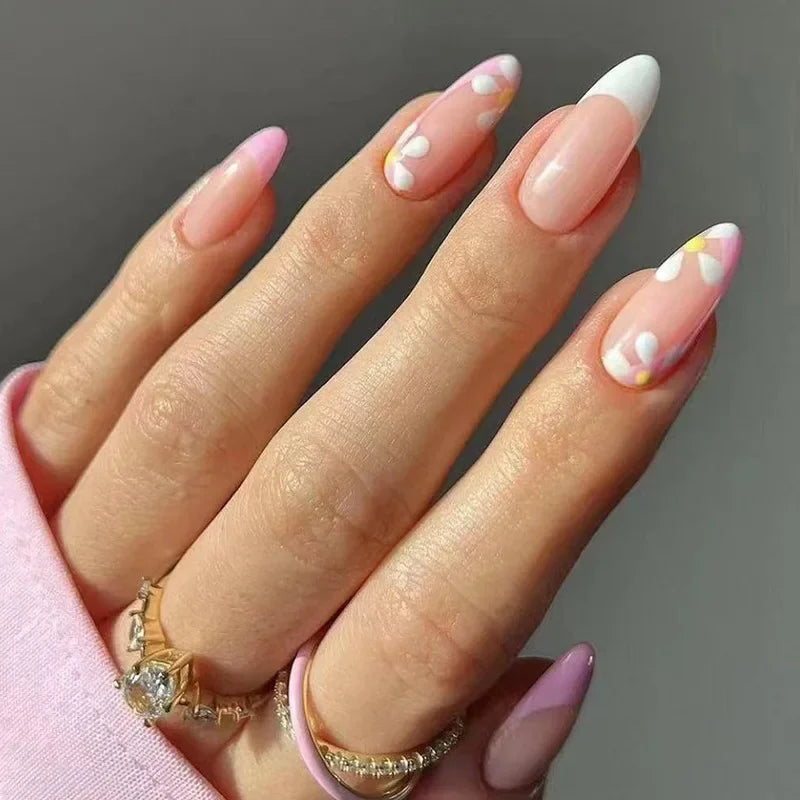 French Rainbow Acrylic Press-On Nails-45