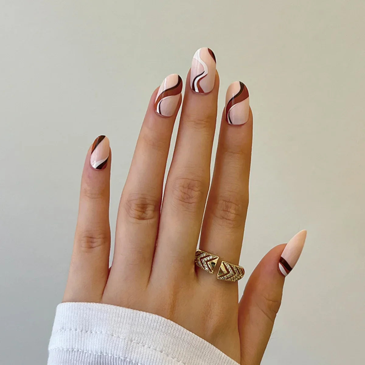 French Rainbow Acrylic Press-On Nails-42