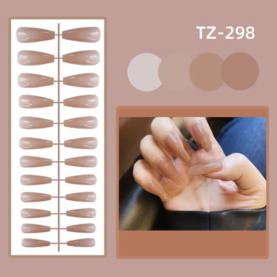 French Rainbow Acrylic Press-On Nails-54