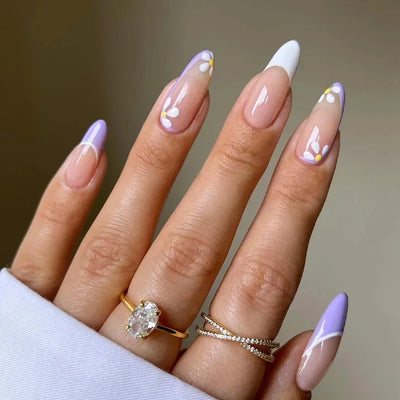 French Rainbow Acrylic Press-On Nails-33