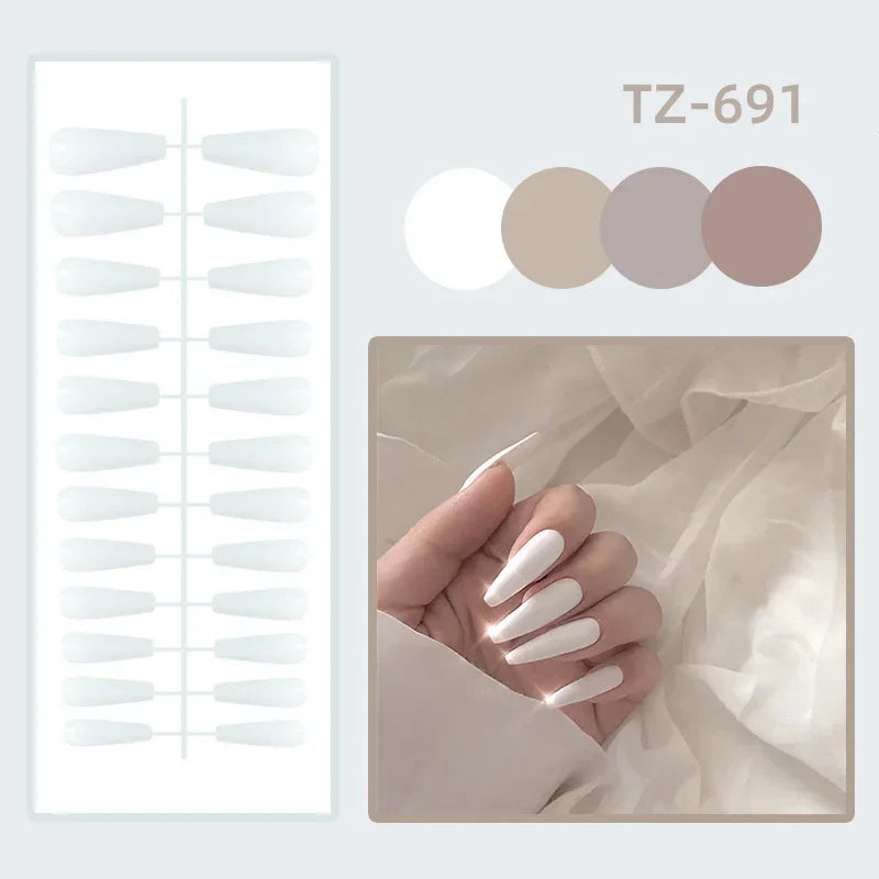 French Rainbow Acrylic Press-On Nails-55