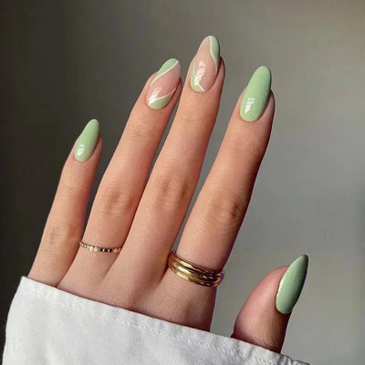 French Rainbow Acrylic Press-On Nails-40