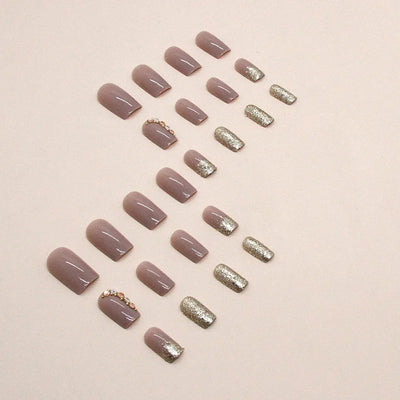 Lot de 24 faux ongles courts style French Pop avec 1 gel et 1 lime à ongles