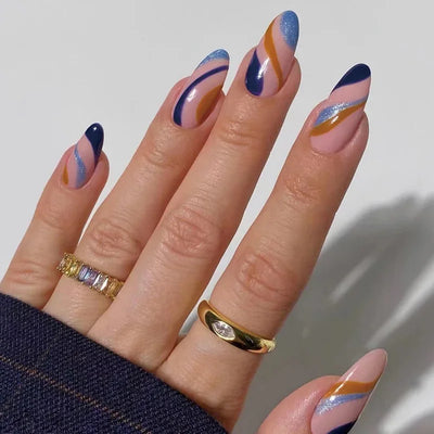 French Rainbow Acrylic Press-On Nails-44